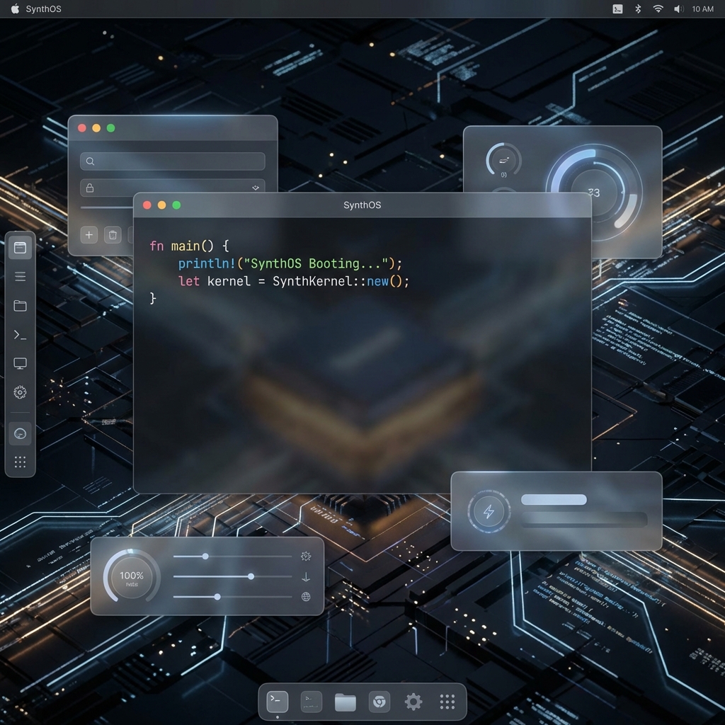 SynthOS Glassmorphism Interface